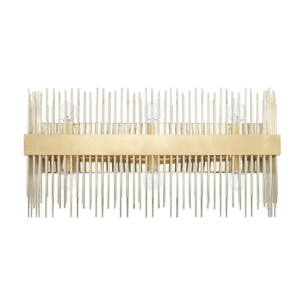 Capital Lighting Lena 24'' W X 12'' H X 6'' E 6-light Modern Vanity In Gold Leaf And Polished Nickel