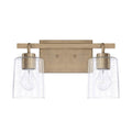 Capital Lighting Greyson 14.5'' W X 9'' H X 6'' E 2-light Clear Seeded Glass Vanity In Aged Brass