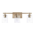 Capital Lighting Greyson 24.5'' W X 9'' H X 6'' E 3-light Clear Seeded Glass Vanity In Aged Brass