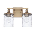 Capital Lighting Colton 13'' W X 10'' H X 7'' E 2-light Clear Water Glass Vanity In Aged Brass