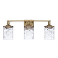 Capital Lighting Colton 24'' W X 10'' H X 7'' E 3-light Clear Water Glass Vanity In Aged Brass