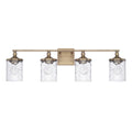 Capital Lighting Colton 33.5'' W X 10'' H X 7'' E 4-light Clear Water Glass Vanity In Aged Brass