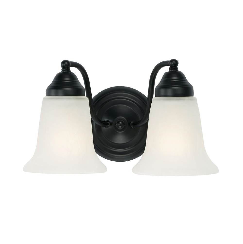 Capital Lighting Brady 12'' W X 7'' H X 7.5'' E 2-light Vanity In Burnished Bronze With White Faux Alabaster Glass Shades