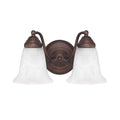 Capital Lighting Brady 12'' W X 7'' H X 7.5'' E 2-light Vanity In Burnished Bronze With White Faux Alabaster Glass Shades