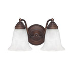 Capital Lighting Brady 12'' W X 7'' H X 7.5'' E 2-light Vanity In Burnished Bronze With White Faux Alabaster Glass Shades