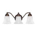 Capital Lighting Brady 19'' W X 7'' H X 8.5'' E 3-light Vanity In Burnished Bronze With White Faux Alabaster Glass Shades