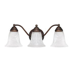 Capital Lighting Brady 19'' W X 7'' H X 8.5'' E 3-light Vanity In Burnished Bronze With White Faux Alabaster Glass Shades