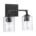 Capital Lighting 137321BI-486 Black Iron 13.5'' W X 10.5'' H X 6.5'' E 2-light Clear Water Glass Vanity In Black Iron Image 1