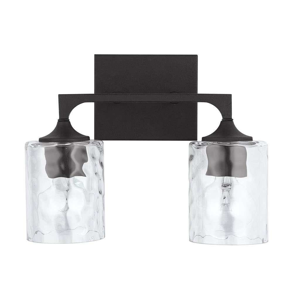 Capital Lighting 137321BI-486 Black Iron 13.5'' W X 10.5'' H X 6.5'' E 2-light Clear Water Glass Vanity In Black Iron Image 4
