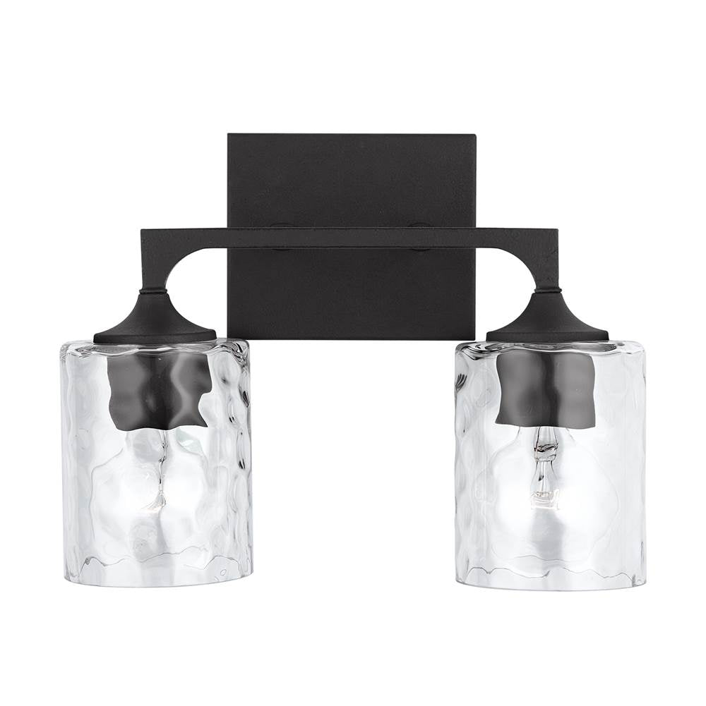 Capital Lighting 137321BI-486 Black Iron 13.5'' W X 10.5'' H X 6.5'' E 2-light Clear Water Glass Vanity In Black Iron Image 3