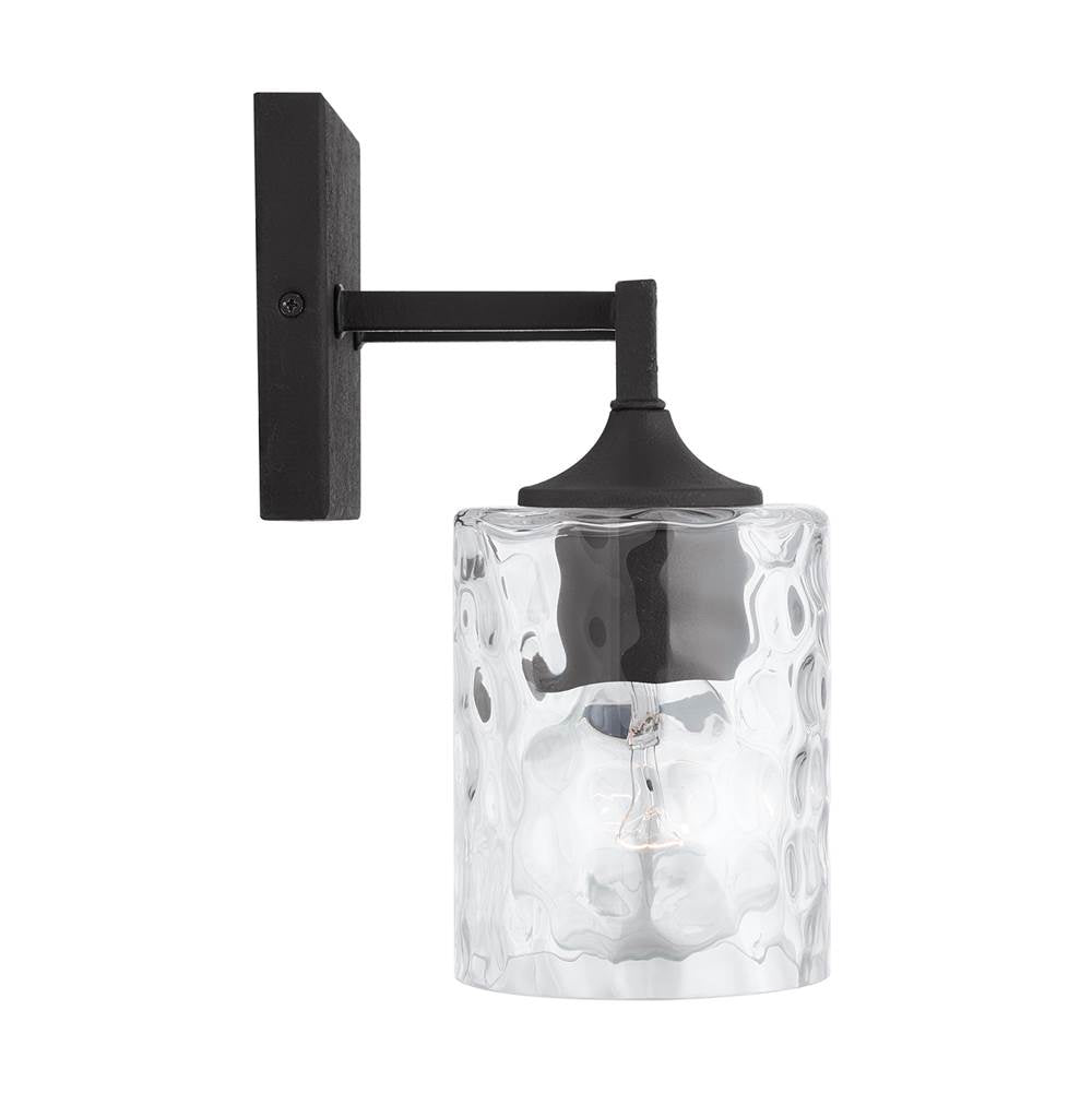 Capital Lighting 137321BI-486 Black Iron 13.5'' W X 10.5'' H X 6.5'' E 2-light Clear Water Glass Vanity In Black Iron Image 2