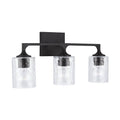 Capital Lighting 137331BI-486 Black Iron 23'' W X 10.5'' H X 6.5'' E 3-light Clear Water Glass Vanity In Black Iron Image 1