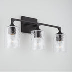 Capital Lighting 137331BI-486 Black Iron 23'' W X 10.5'' H X 6.5'' E 3-light Clear Water Glass Vanity In Black Iron Image 5