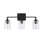 Capital Lighting 137331BI-486 Black Iron 23'' W X 10.5'' H X 6.5'' E 3-light Clear Water Glass Vanity In Black Iron Image 4