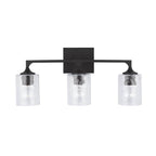Capital Lighting 137331BI-486 Black Iron 23'' W X 10.5'' H X 6.5'' E 3-light Clear Water Glass Vanity In Black Iron Image 3