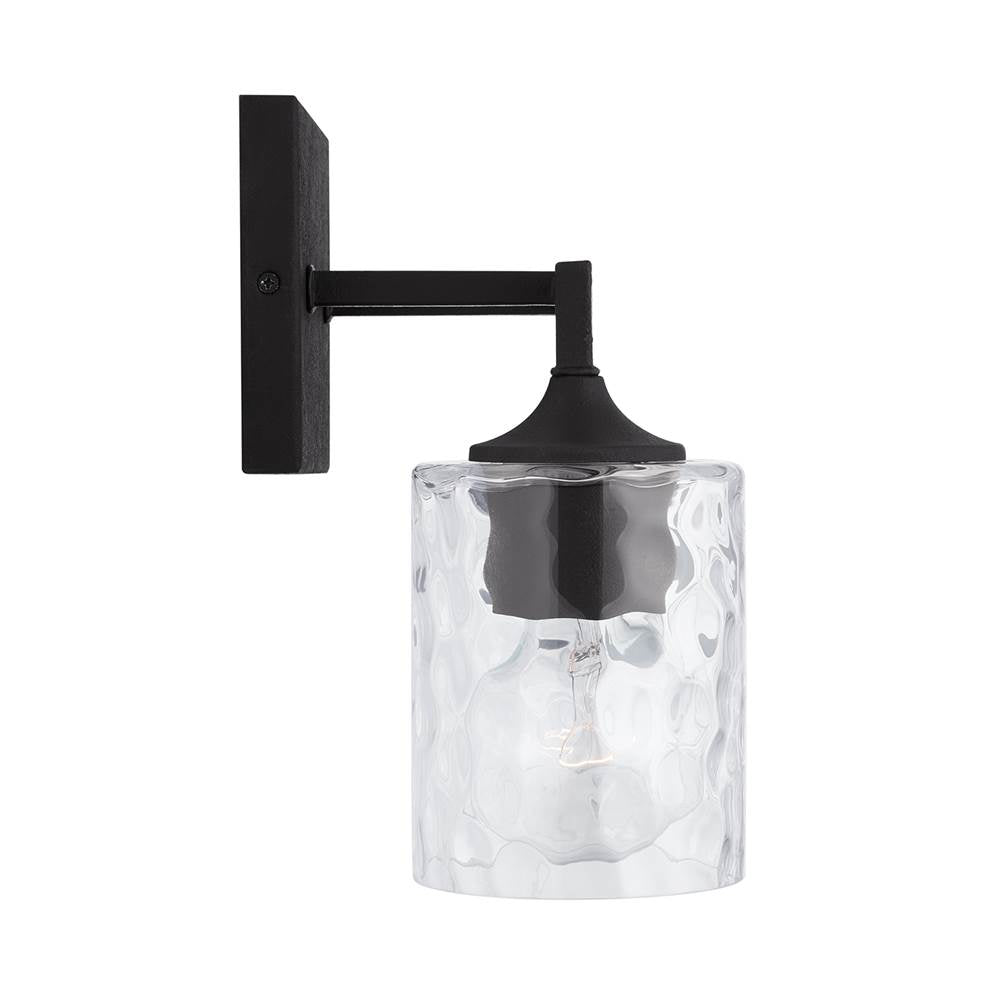 Capital Lighting 137331BI-486 Black Iron 23'' W X 10.5'' H X 6.5'' E 3-light Clear Water Glass Vanity In Black Iron Image 2