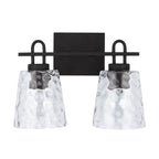 Capital Lighting 138322BI-492 Black Iron 15'' W X 10.5'' H X 8'' E 2-light Vanity In Black Iron With Clear Water Glass Image 4