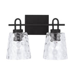 Capital Lighting 138322BI-492 Black Iron 15'' W X 10.5'' H X 8'' E 2-light Vanity In Black Iron With Clear Water Glass Image 3