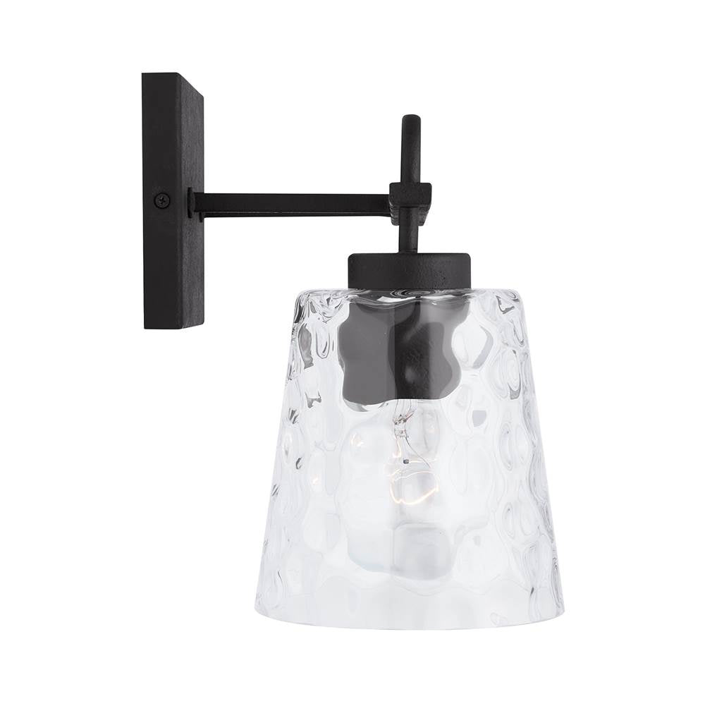 Capital Lighting 138322BI-492 Black Iron 15'' W X 10.5'' H X 8'' E 2-light Vanity In Black Iron With Clear Water Glass Image 2