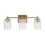 Capital Lighting 138331AD-491 Aged Brass 23'' W X 9'' H X 7'' E 3-light Seeded Embossed Glass Vanity In Aged Brass Image 4