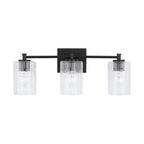 Capital Lighting 138331MB-491 Matte Black 23'' W X 9'' H X 7'' E 3-light Seeded Embossed Glass Vanity In Matte Black Image 3