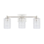 Capital Lighting 138331PN-491 Polished Nickel 23'' W X 9'' H X 7'' E 3-light Seeded Embossed Glass Vanity In Polished Nickel Image 4