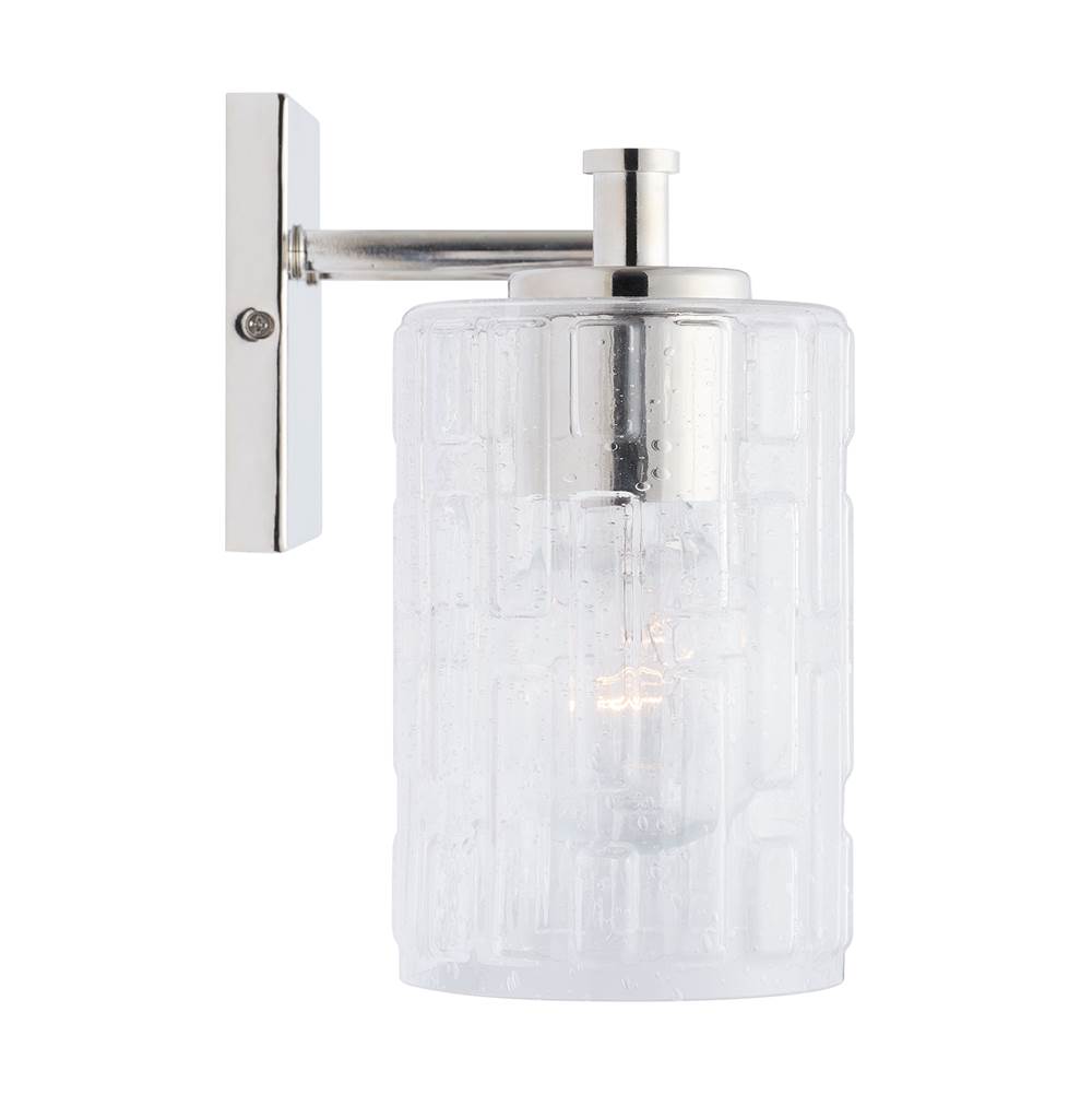 Capital Lighting 138331PN-491 Polished Nickel 23'' W X 9'' H X 7'' E 3-light Seeded Embossed Glass Vanity In Polished Nickel Image 2