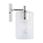 Capital Lighting 138331PN-491 Polished Nickel 23'' W X 9'' H X 7'' E 3-light Seeded Embossed Glass Vanity In Polished Nickel Image 2