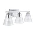Capital Lighting 138333CH-493 Chrome 24'' W X 8'' H X 8'' E 3-light Vanity In Chrome With Clear Embossed Spiral Glass Shades Image 1