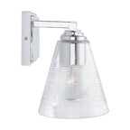 Capital Lighting 138333CH-493 Chrome 24'' W X 8'' H X 8'' E 3-light Vanity In Chrome With Clear Embossed Spiral Glass Shades Image 2