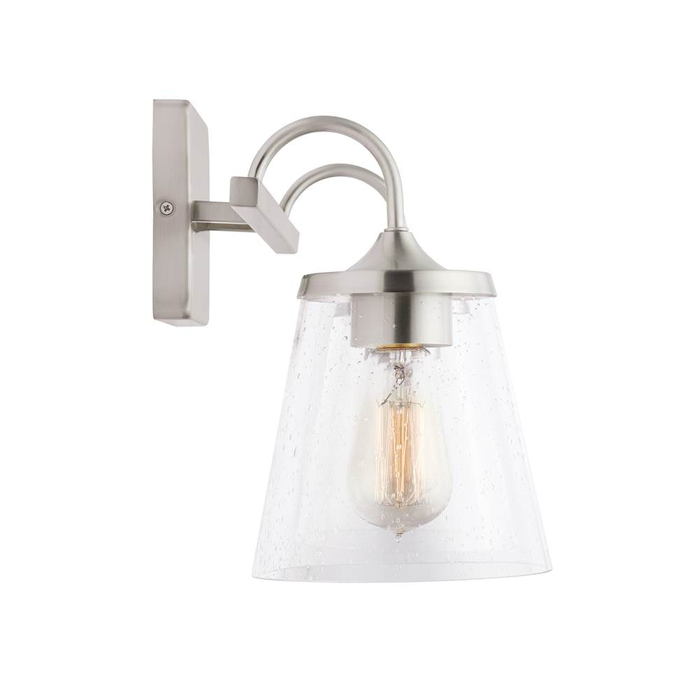 Capital Lighting 139122BN-496 Brushed Nickel 15'' W X 10.5'' H X 9'' E 2-light Vanity In Brushed Nickel With Clear Seeded Cone Glass Shades Image 2