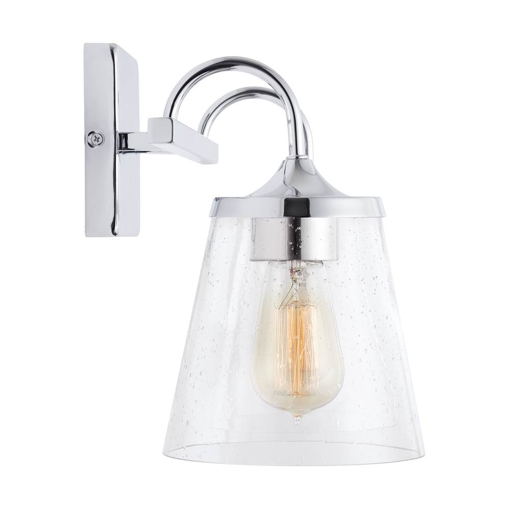 Capital Lighting 139122CH-496 Chrome 15'' W X 10.5'' H X 9'' E 2-light Vanity In Chrome With Clear Seeded Cone Glass Shades Image 2