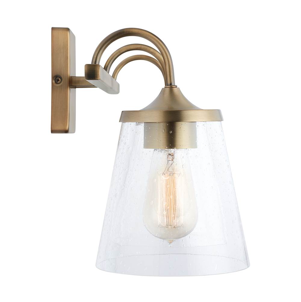 Capital Lighting 139132AD-496 Aged Brass 24'' W X 10.5'' H X 9'' E 3-light Vanity In Aged Brass With Clear Seeded Cone Glass Shades Image 2