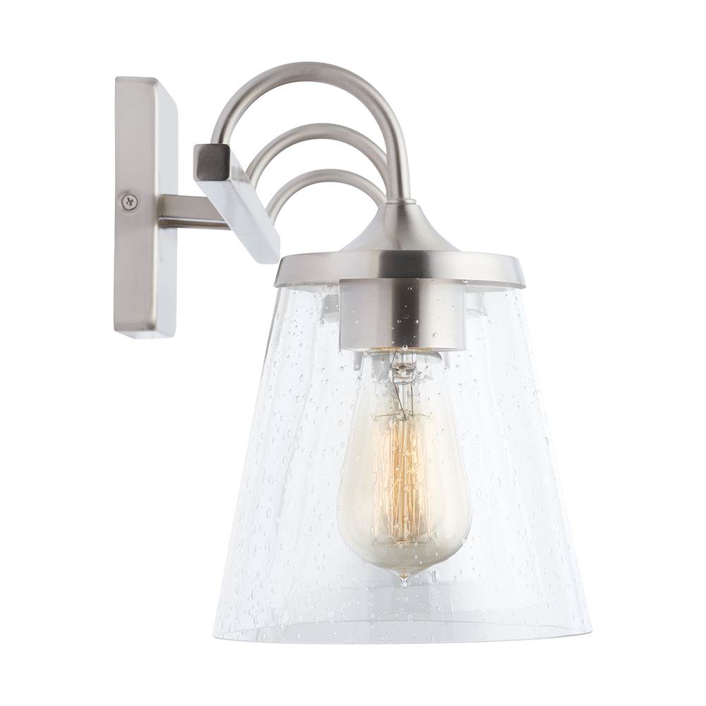 Capital Lighting 139132BN-496 Brushed Nickel 24'' W X 10.5'' H X 9'' E 3-light Vanity In Brushed Nickel With Clear Seeded Cone Glass Shades Image 2