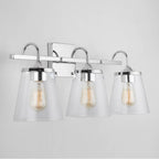 Capital Lighting 139132CH-496 Chrome 24'' W X 10.5'' H X 9'' E 3-light Vanity In Chrome With Clear Seeded Cone Glass Shades Image 5