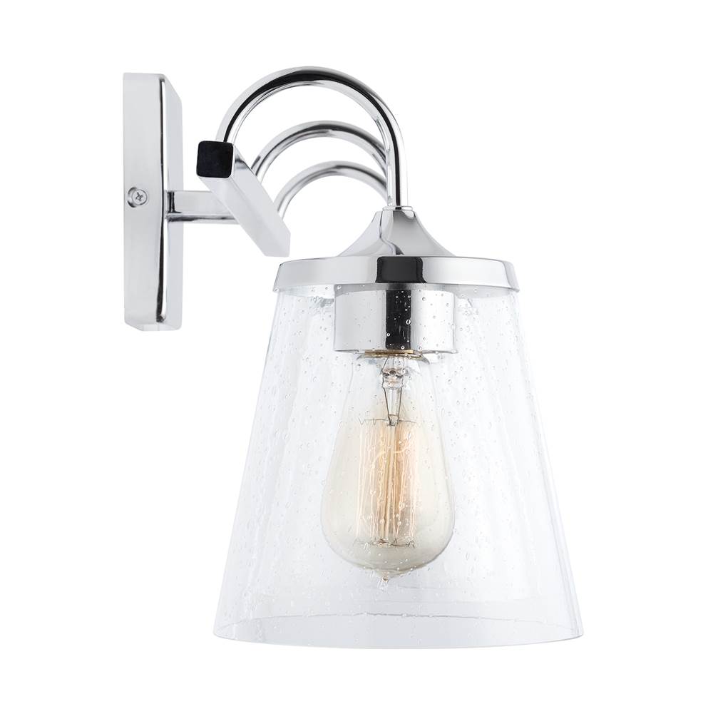 Capital Lighting 139132CH-496 Chrome 24'' W X 10.5'' H X 9'' E 3-light Vanity In Chrome With Clear Seeded Cone Glass Shades Image 2
