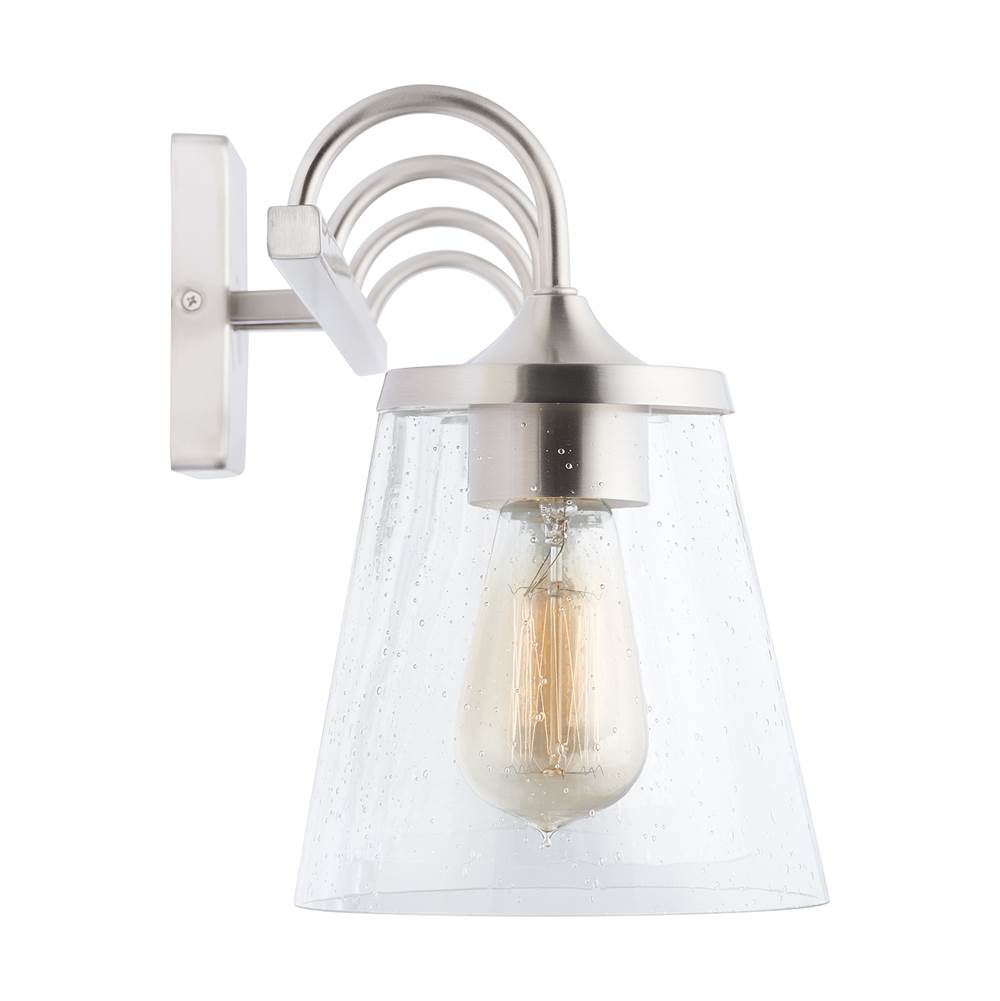 Capital Lighting 139142BN-496 Brushed Nickel 33'' W X 10.5'' H X 9'' E 4-light Vanity In Brushed Nickel With Clear Seeded Cone Glass Shades Image 2