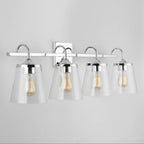 Capital Lighting 139142CH-496 Chrome 33'' W X 10.5'' H X 9'' E 4-light Vanity In Chrome With Clear Seeded Cone Glass Shades Image 5