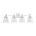 Capital Lighting 139142CH-496 Chrome 33'' W X 10.5'' H X 9'' E 4-light Vanity In Chrome With Clear Seeded Cone Glass Shades Image 4