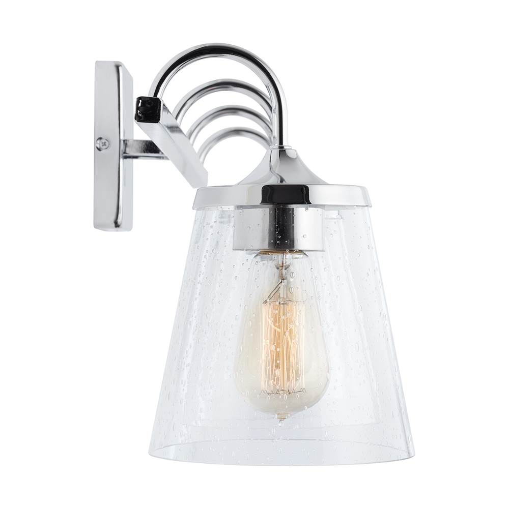 Capital Lighting 139142CH-496 Chrome 33'' W X 10.5'' H X 9'' E 4-light Vanity In Chrome With Clear Seeded Cone Glass Shades Image 2