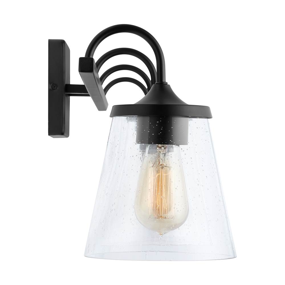 Capital Lighting 139142MB-496 Matte Black 33'' W X 10.5'' H X 9'' E 4-light Vanity In Matte Black With Clear Seeded Cone Glass Shades Image 2