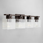 Capital Lighting 139144OR-498 Oil Rubbed Bronze 32.5'' W X 8'' H X 6'' E 4-light Vanity In Oil Rubbed Bronze With Clear Seeded Glass Shades - Barn Door Farmhouse Style Image 5