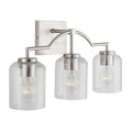Capital Lighting Carter 22'' W X 11'' H X 6.5'' E 3-light Clear Seeded Glass Vanity In Brushed Nickel