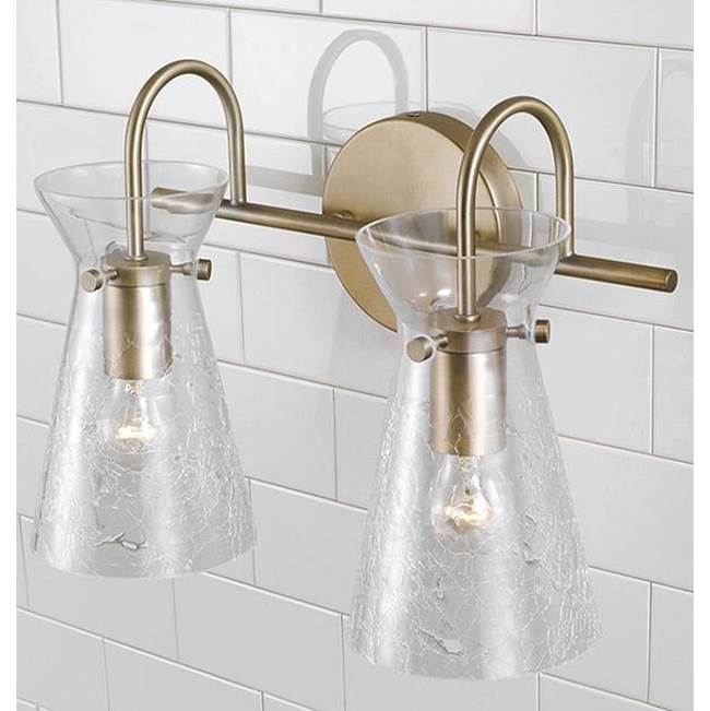 Capital Lighting 142421AD Aged Brass 14'' W X 11'' H 2-light Vanity In Aged Brass With Clear Half-crackle Glass Image 3