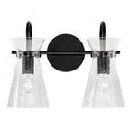 Capital Lighting Mila 14'' W X 11'' H 2-light Vanity In Aged Brass With Clear Half-crackle Glass