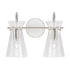 Capital Lighting Mila 14'' W X 11'' H 2-light Vanity In Aged Brass With Clear Half-crackle Glass