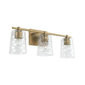 Capital Lighting Burke 24'' W X 8.5'' H X 6'' E 3-light Vanity In Aged Brass With Clear Honeycomb Glass