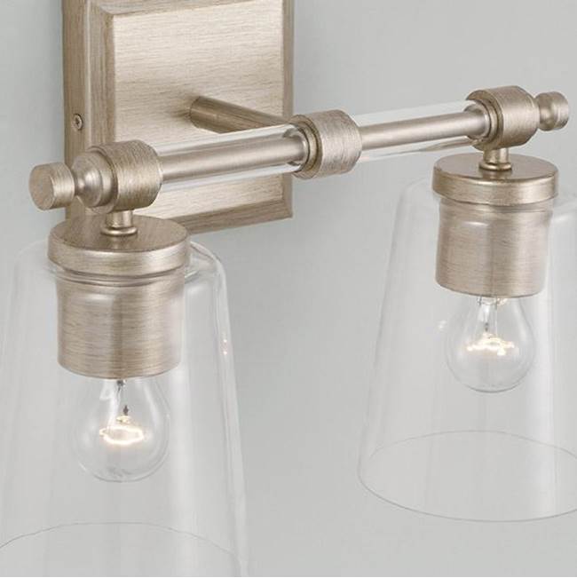 Capital Lighting 144821BS-523 Brushed Champagne 14'' W X 10'' H 2-light Vanity In Brushed Champagne With Acrylic Rod Accent Image 3