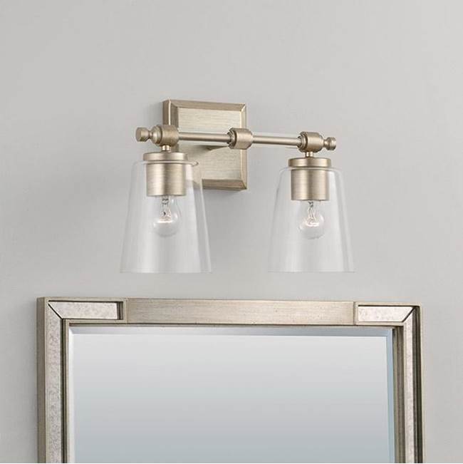 Capital Lighting 144821BS-523 Brushed Champagne 14'' W X 10'' H 2-light Vanity In Brushed Champagne With Acrylic Rod Accent Image 2