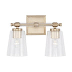 Capital Lighting Breigh 14'' W X 10'' H 2-light Vanity In Brushed Champagne With Acrylic Rod Accent